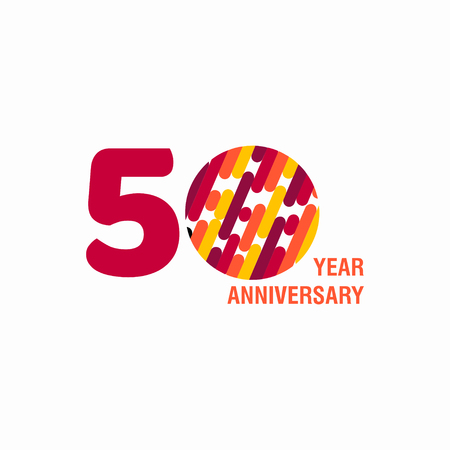 50 Year Anniversary Vector Template Design Illustrationのイラスト素材