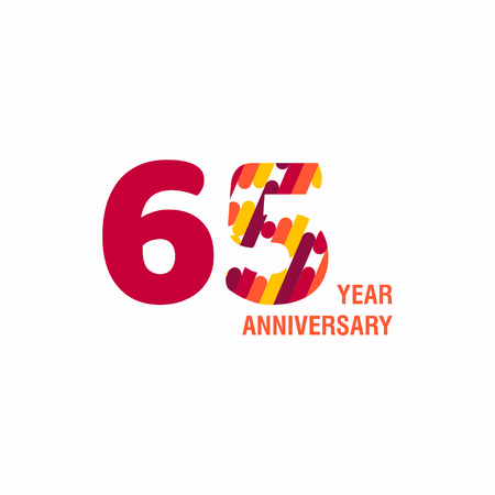 65 Year Anniversary Vector Template Design Illustrationのイラスト素材