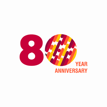 80 Year Anniversary Vector Template Design Illustrationのイラスト素材