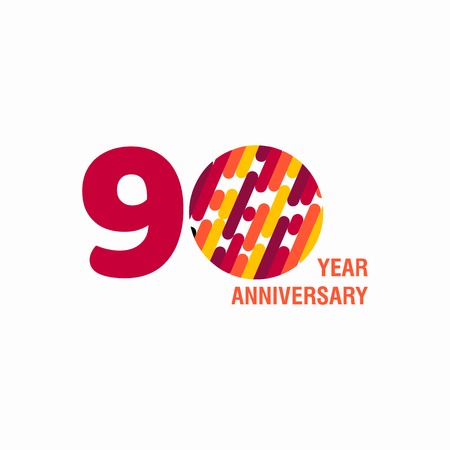 90 Year Anniversary Vector Template Design Illustrationのイラスト素材