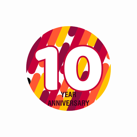 10 Year Anniversary Purple Vector Template Design Illustrationのイラスト素材