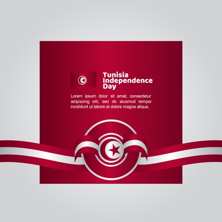 Tunisia Independence Day Flag Vector Template Design Illustrationのイラスト素材