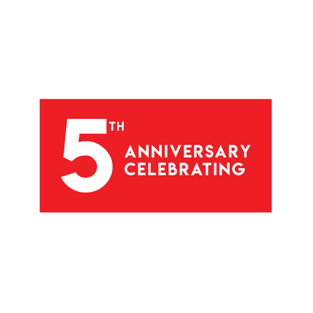 5th Anniversary Celebrating Vector Template Design Illustrationのイラスト素材