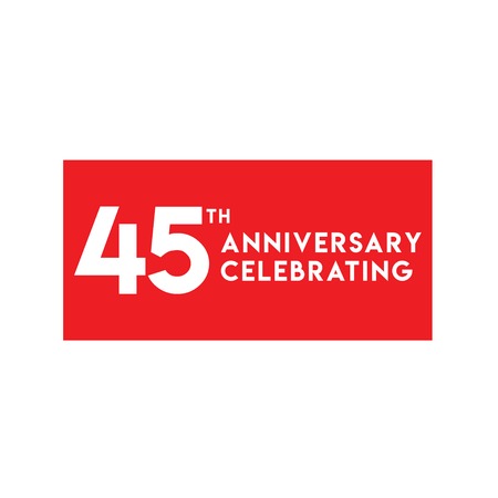 45th Anniversary Celebrating Vector Template Design Illustrationのイラスト素材