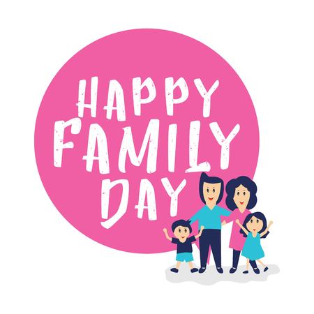 Happy Family Day Vector Template Design Illustrationのイラスト素材