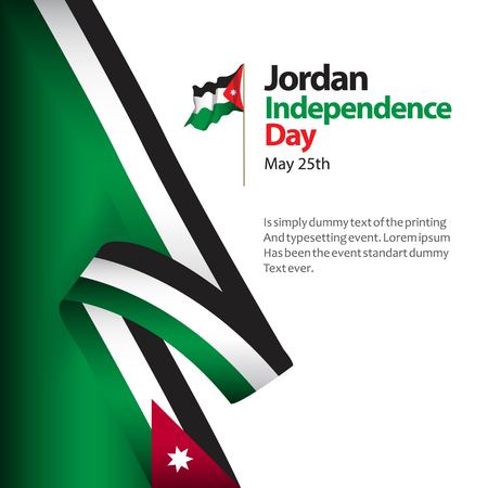 Jordan Independence Day Vector Template Design Illustrationのイラスト素材