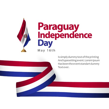 Paraguay Independence Day Flag Vector Template Design Illustrationのイラスト素材
