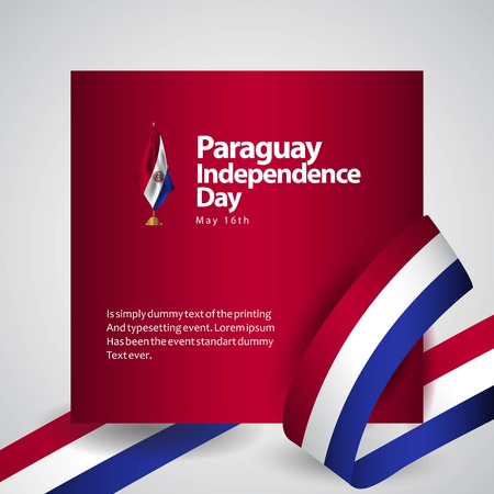 Paraguay Independence Day Flag Vector Template Design Illustrationのイラスト素材