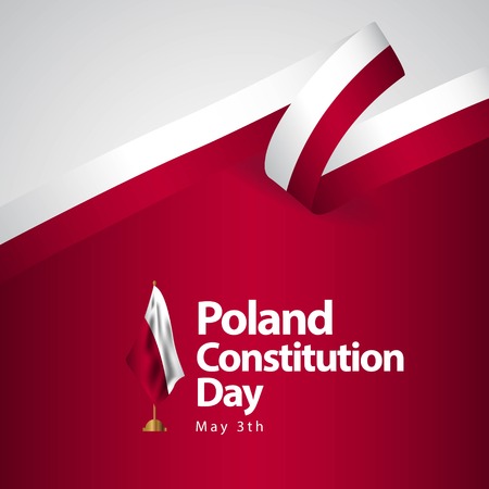 Poland Constitution Day Flag Vector Template Design Illustrationのイラスト素材