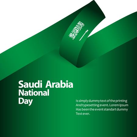 Saudi Arabia National Day Flag Vector Template Design Illustrationのイラスト素材