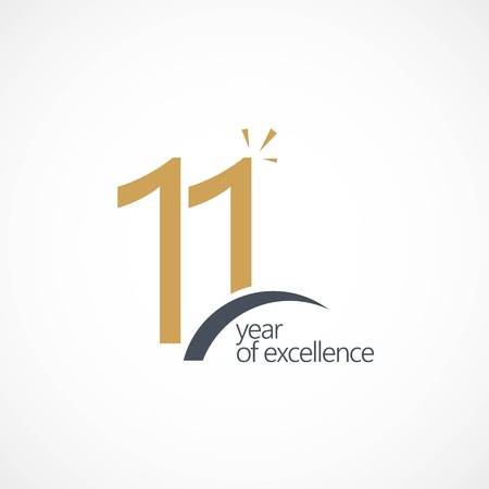 11 Year of Excellence Vector Template Design Illustrationのイラスト素材