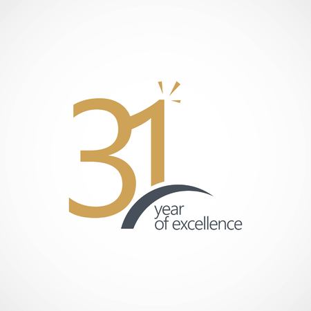 31 Year of Excellence Vector Template Design Illustrationのイラスト素材