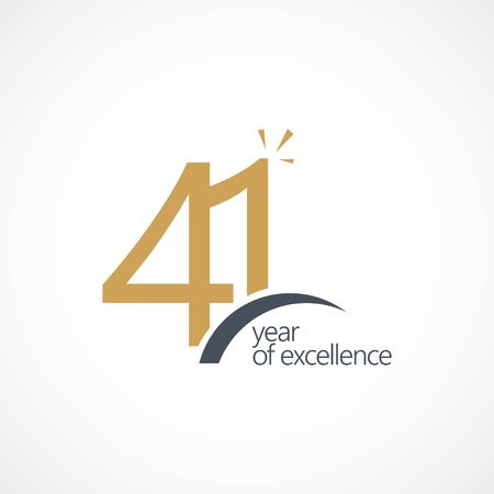 41 Year of Excellence Vector Template Design Illustrationのイラスト素材