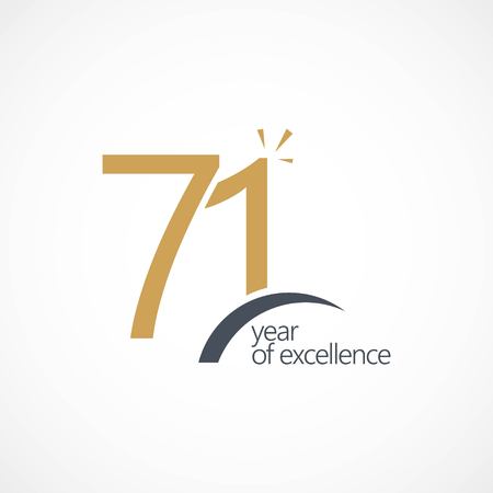 71 Year of Excellence Vector Template Design Illustrationのイラスト素材