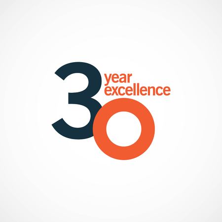 30 Year Anniversary Excellence Vector Template Design Illustrationのイラスト素材
