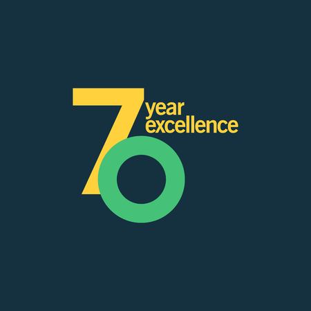 70 Year of Excellence Vector Template Design Illustrationのイラスト素材