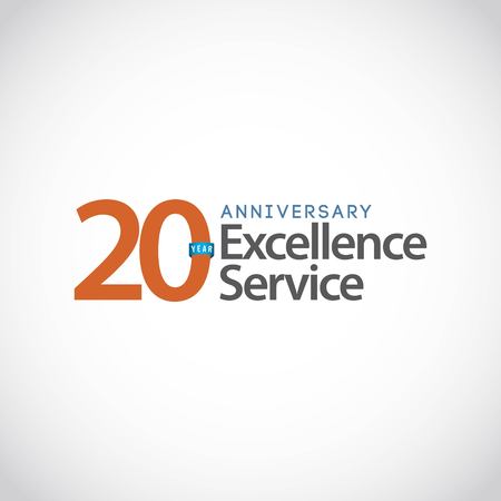20 Year Anniversary Excellence Service Vector Template Design Illustrationのイラスト素材