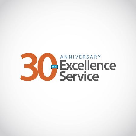30 Year Anniversary Excellence Service Vector Template Design Illustrationのイラスト素材