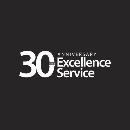 30 Year Anniversary Excellence Service Vector Template Design Illustrationのイラスト素材