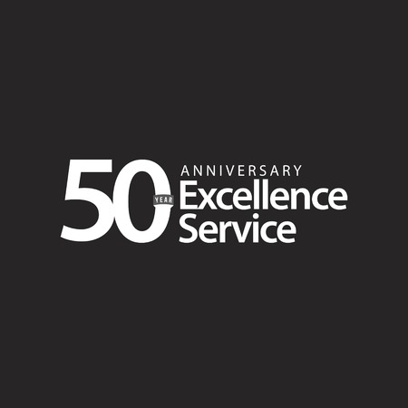 50 Year Anniversary Excellence Service Vector Template Design Illustrationのイラスト素材