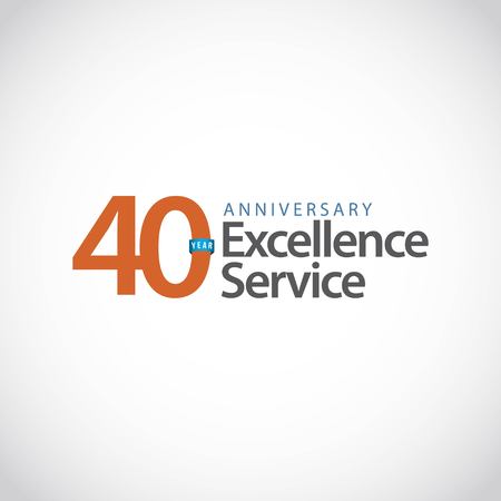 40 Year Anniversary Excellence Service Vector Template Design Illustrationのイラスト素材