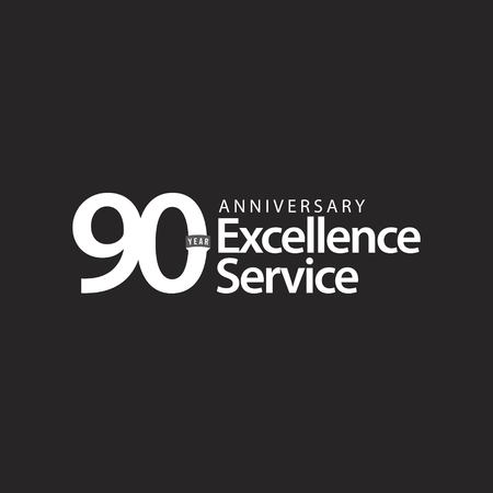 90 Year Anniversary Excellence Service Vector Template Design Illustrationのイラスト素材