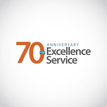 70 Year Anniversary Excellence Service Vector Template Design Illustrationのイラスト素材