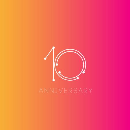 10 Year Anniversary Vector Template Design Illustrationのイラスト素材