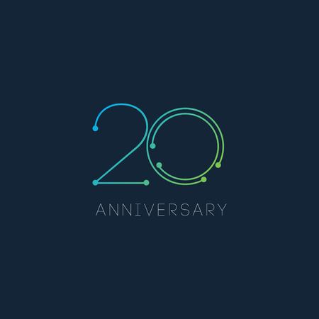 20 Year Anniversary Vector Template Design Illustrationのイラスト素材