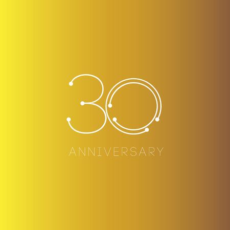 30 Year Anniversary Vector Template Design Illustrationのイラスト素材
