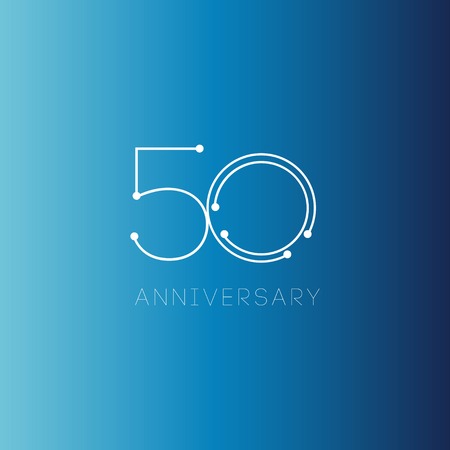 50 Year Anniversary Vector Template Design Illustrationのイラスト素材