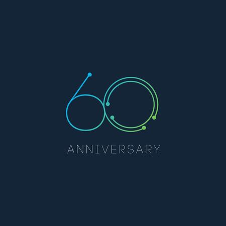 60 Year Anniversary Vector Template Design Illustrationのイラスト素材