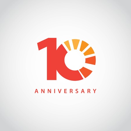 10 Year Anniversary Vector Template Design Illustrationのイラスト素材