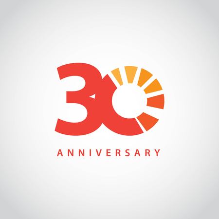 30 Year Anniversary Vector Template Design Illustrationのイラスト素材
