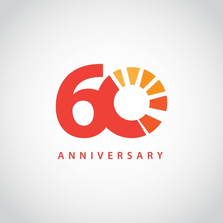 60 Year Anniversary Vector Template Design Illustrationのイラスト素材