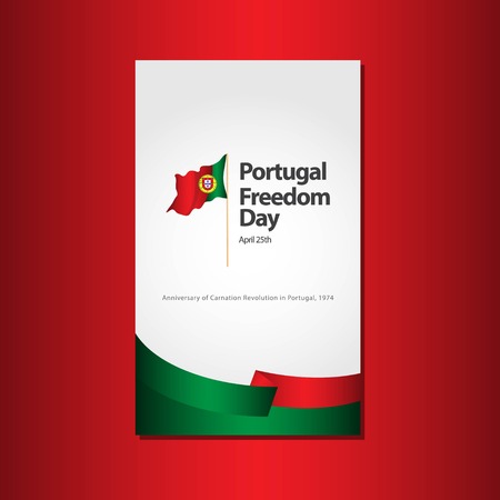Portugal Freedom Day Flag Vector Template Design Illustrationのイラスト素材