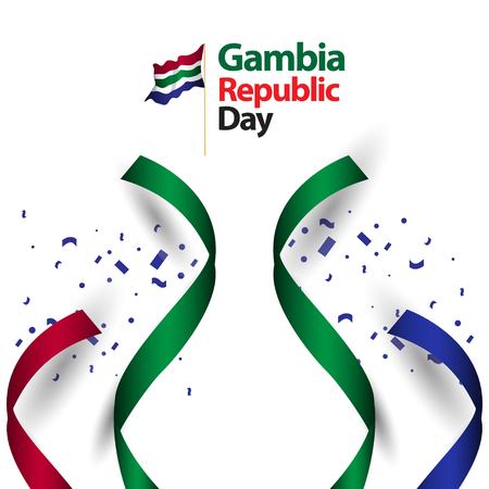 Gambia Republic Day Flag Vector Template Design Illustrationのイラスト素材