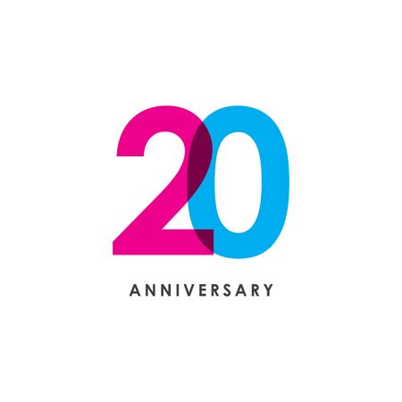 20 Year Anniversary Vector Template Design Illustrationのイラスト素材