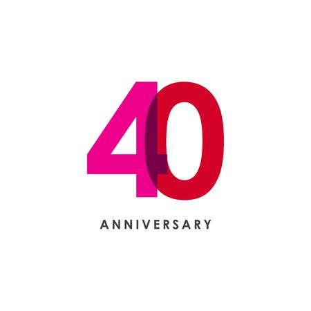 40 Year Anniversary Vector Template Design Illustrationのイラスト素材