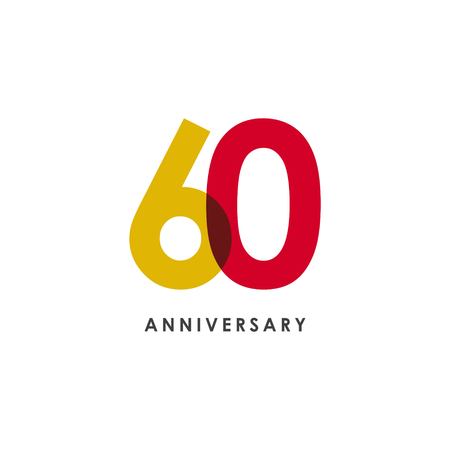 60 Year Anniversary Vector Template Design Illustrationのイラスト素材