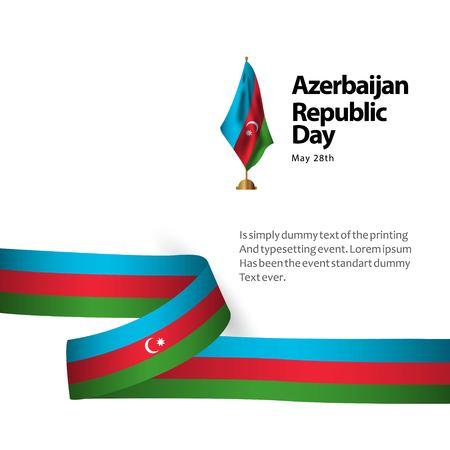 Azerbaijan Republic Day Vector Template Design Illustrationのイラスト素材