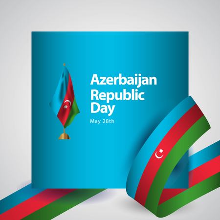 Azerbaijan Republic Day Vector Template Design Illustrationのイラスト素材