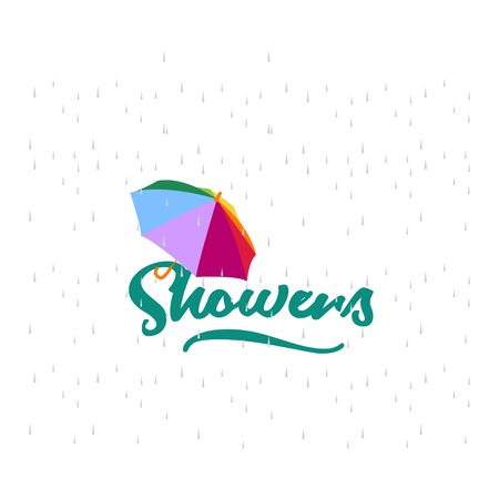 April Showers May Flowers Vector Template Design Illustrationのイラスト素材