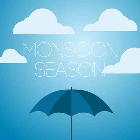 Monsoon Season April Showers Vector Template Design Illustration Iconのイラスト素材