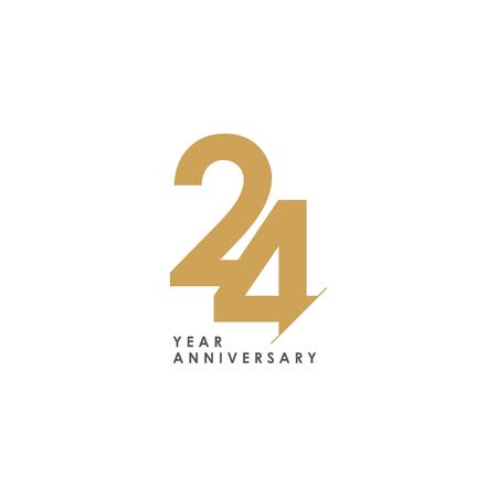 24 Year Anniversary Vector Template Design Illustrationのイラスト素材