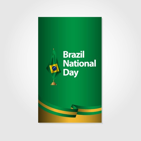 Brazil National Day Flag Vector Template Design Illustrationのイラスト素材