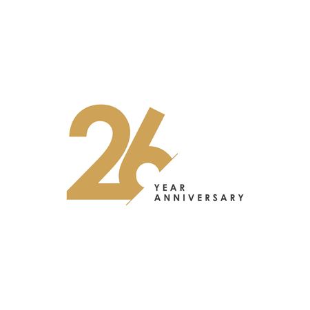 26 Year Anniversary Vector Template Design Illustrationのイラスト素材