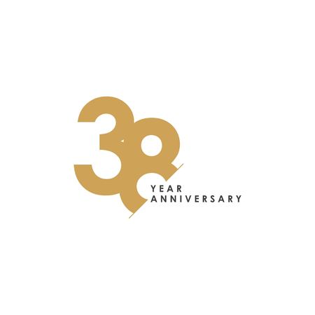 38 Year Anniversary Vector Template Design Illustrationのイラスト素材