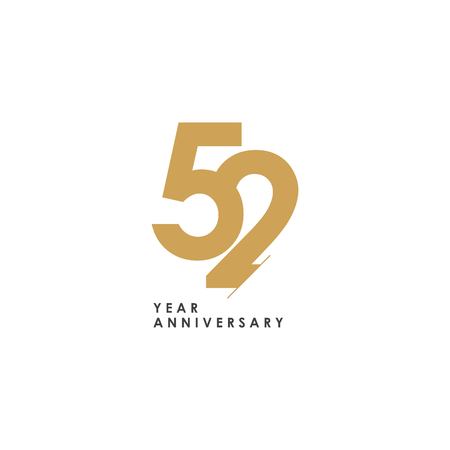 52 year Anniversary Logo Vector Template Design Illustrationのイラスト素材