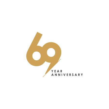 69 Year Anniversary Vector Template Design Illustrationのイラスト素材